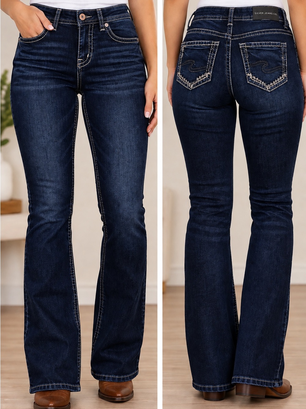 NWT Silver Jeans Suki Slim Bootcut W28 L33 Indigo Dark Wash